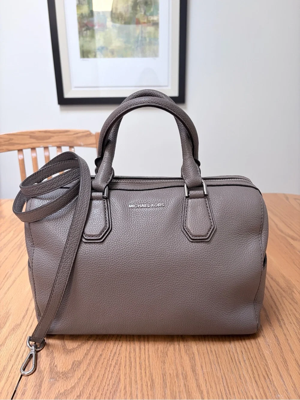 Michael Kors Mercer Medium Leather Duffel Bag - Picture 1 of 16